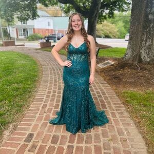 Windsor Teal Sequin Mermaid Gown